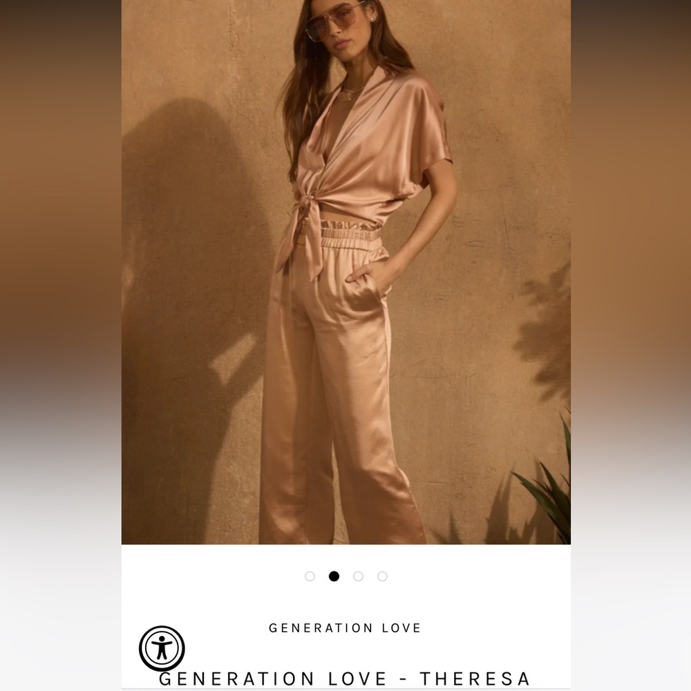 NWT GENERATION LOVE - THERESA SATIN PANT - TERRACOTA